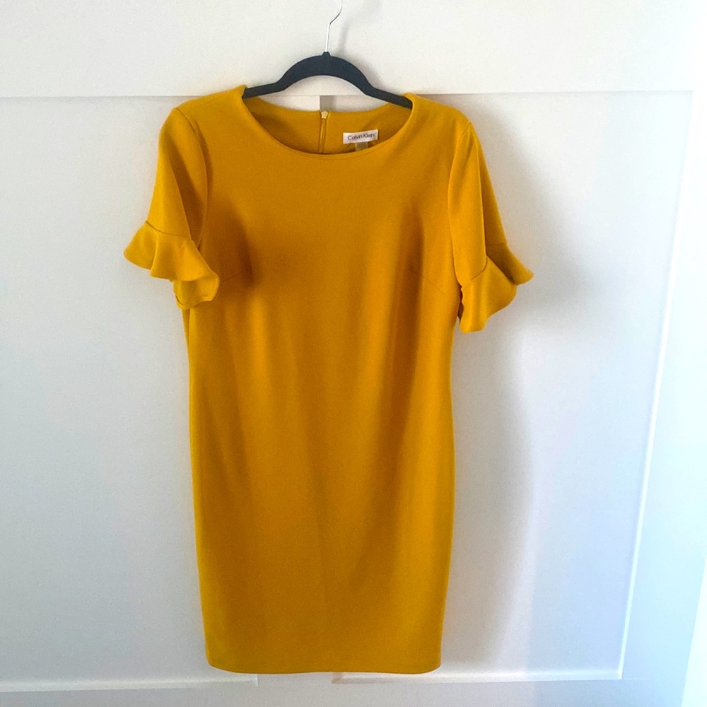Calvin Klein mustard dress